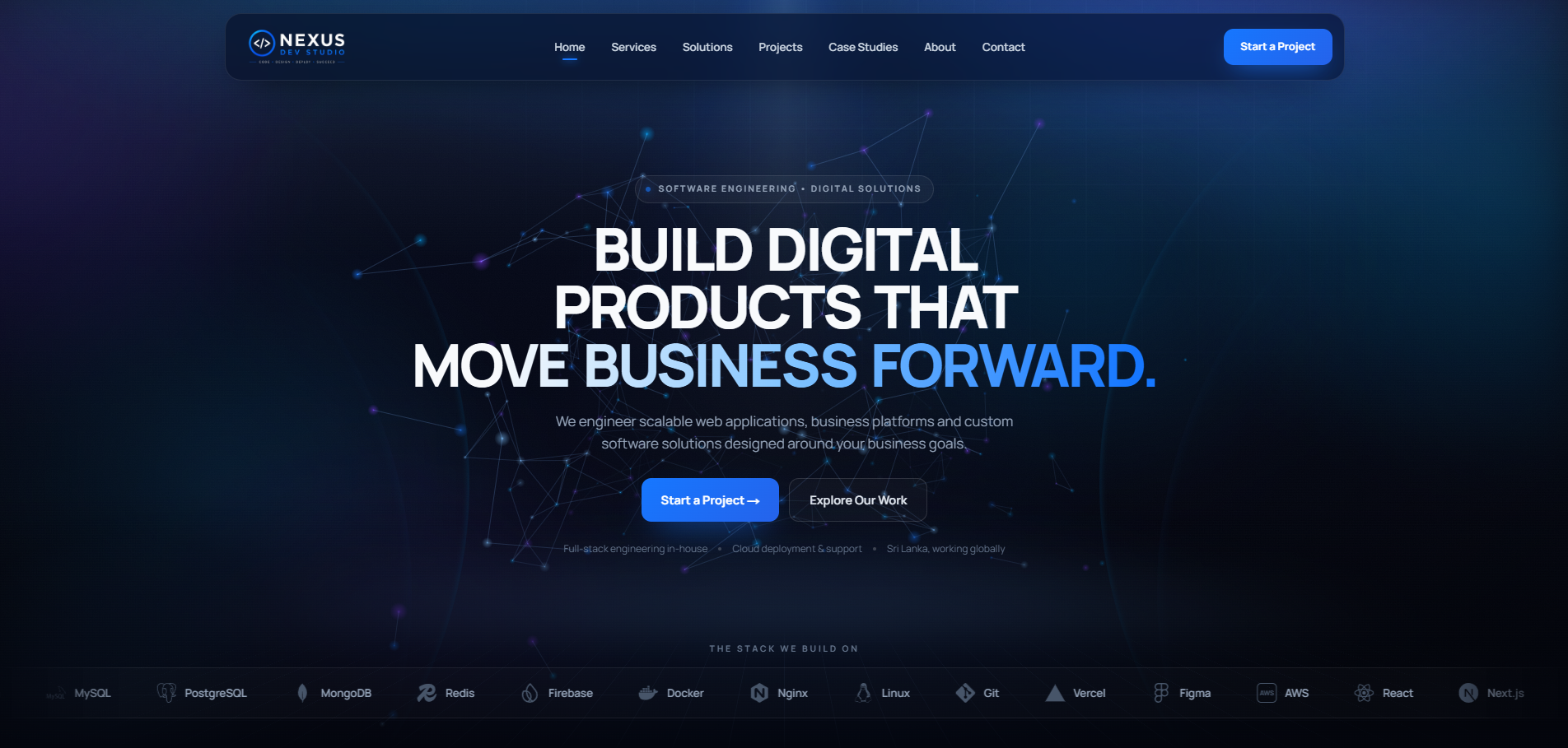 Nexus Dev Studio Solutions interface